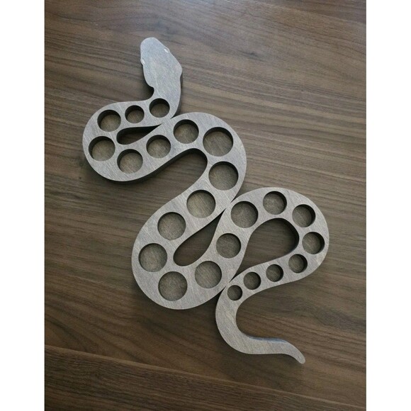 Wood Snake Decor Wall Art Laser Cut Wall Art Crystal Holder - Picture 1 of 7